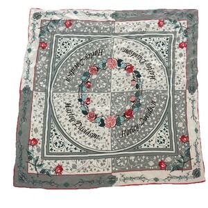 Vintage Harley Davidson Scarf Women's 25 X 25 Silk Floral Hand Rolled 90's Y2K